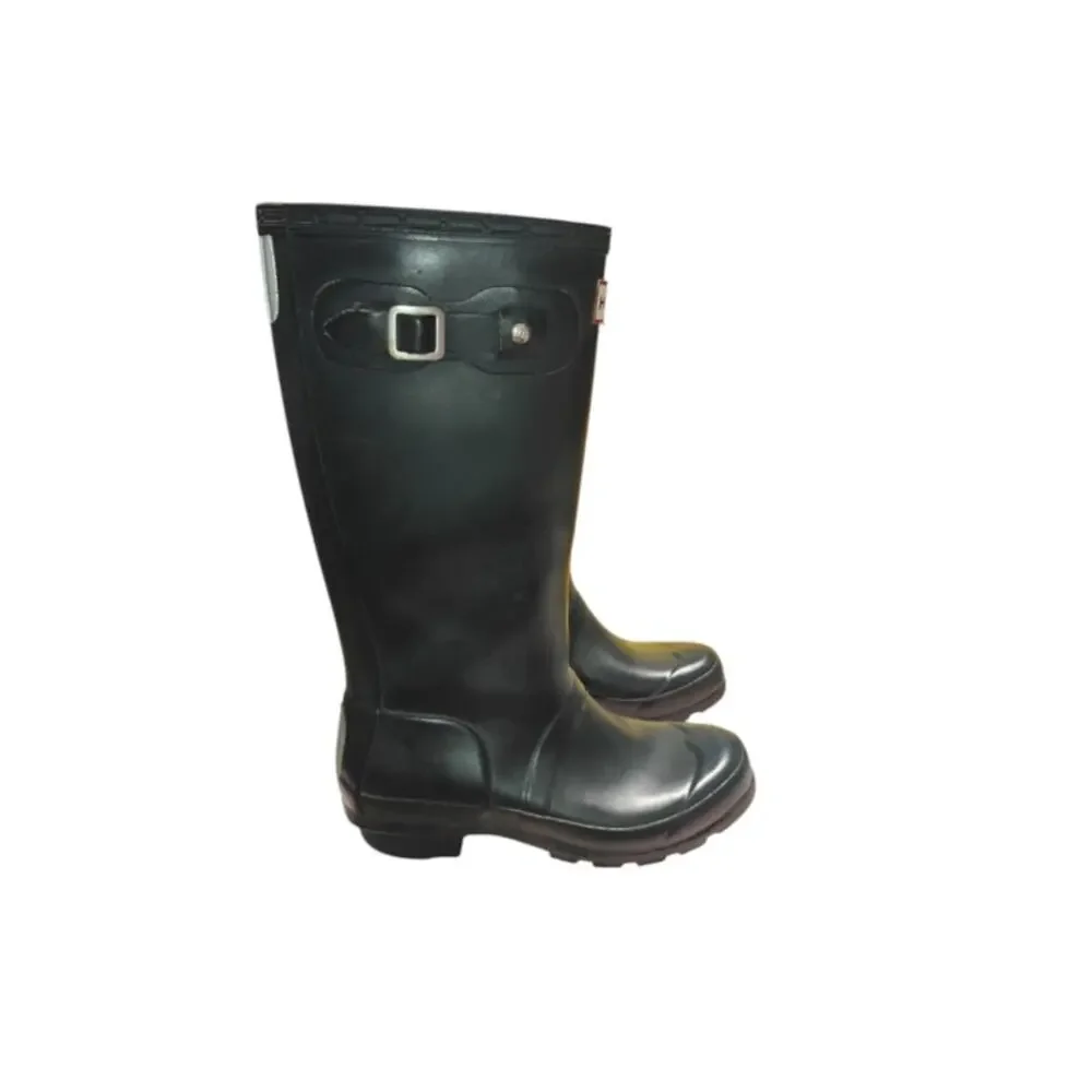 HUNTER Original Tall Kid's Rain Boots In Dark Olive Size 1